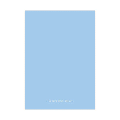 A plain, light blue background with the text "LISA BUCKAN DESIGNS" at the bottom.