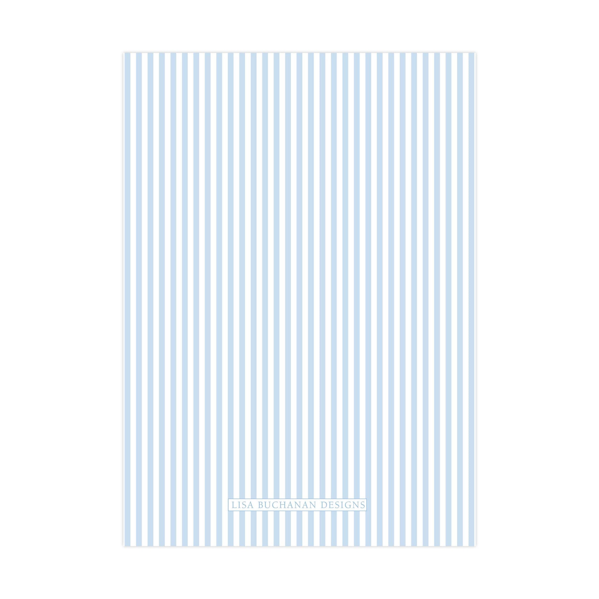 The image is a simple, minimalist design with a repeating pattern of blue and white vertical stripes.