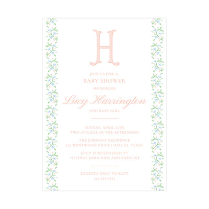 PINK FLORAL | BABY SHOWER INVITATION
