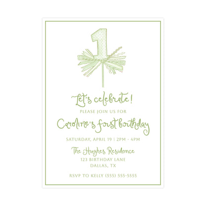 "GREEN" ONE TOPPER | INVITATIONS