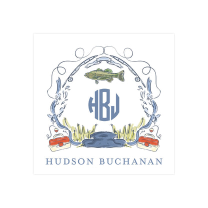BASS FISHING CREST | GIFT TAGS OR STICKERS