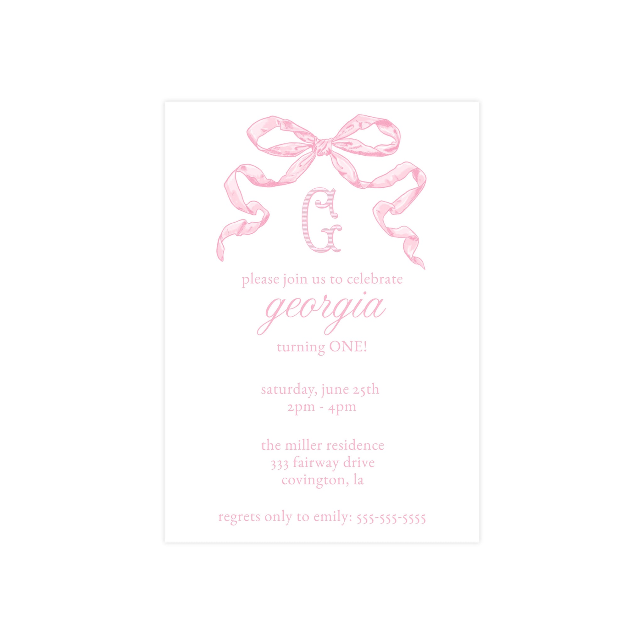 PINK BOW | INVITATIONS