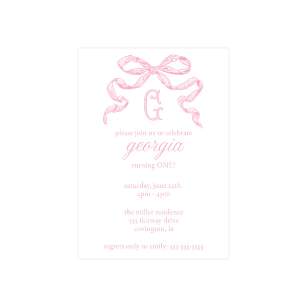 PINK BOW | INVITATIONS