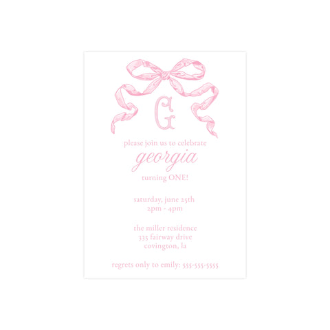 PINK BOW | INVITATIONS