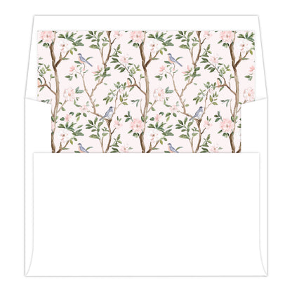 CHINOISERIE BIRDS (PINK) | BRIDAL SHOWER INVITATIONS