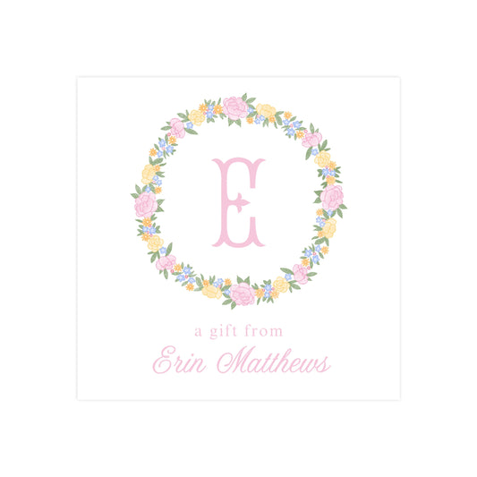 FLORAL WREATH MONOGRAM | GIFT TAGS & STICKERS