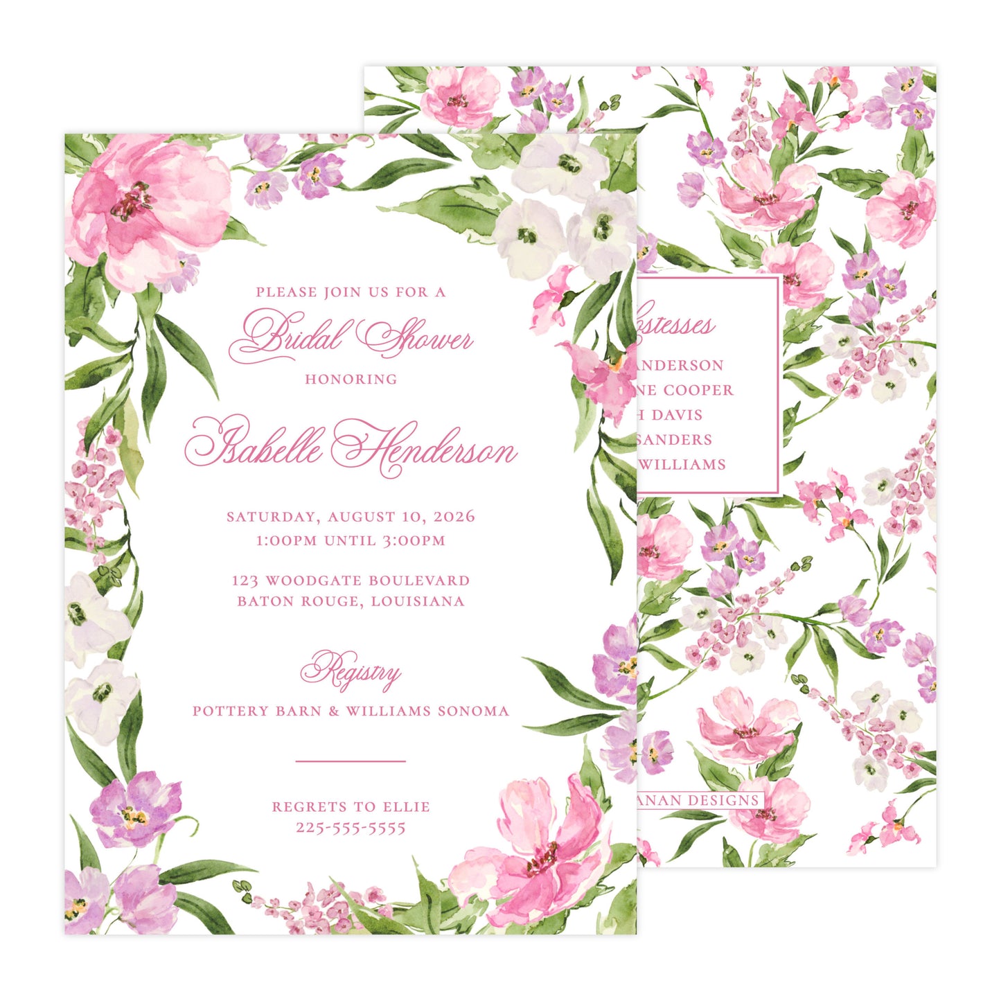 PETALS AND PARTERRE  | BRIDAL SHOWER INVITATIONS (Copy)