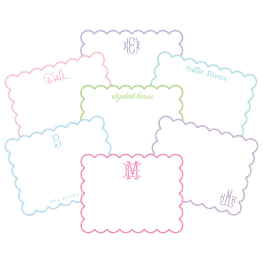 SINGLE SCALLOP BORDER | NOTE CARDS