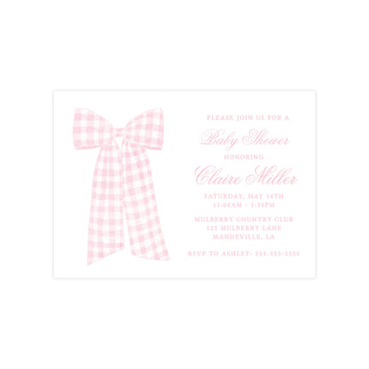 GINGHAM BOW | BABY SHOWER INVITATION