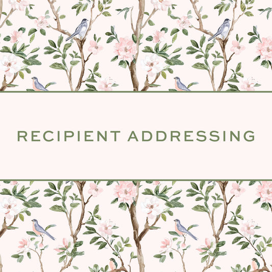 RECIPIENT ADDRESS PRINTING