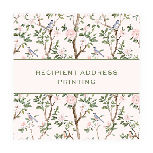 RECIPIENT ADDRESS PRINTING