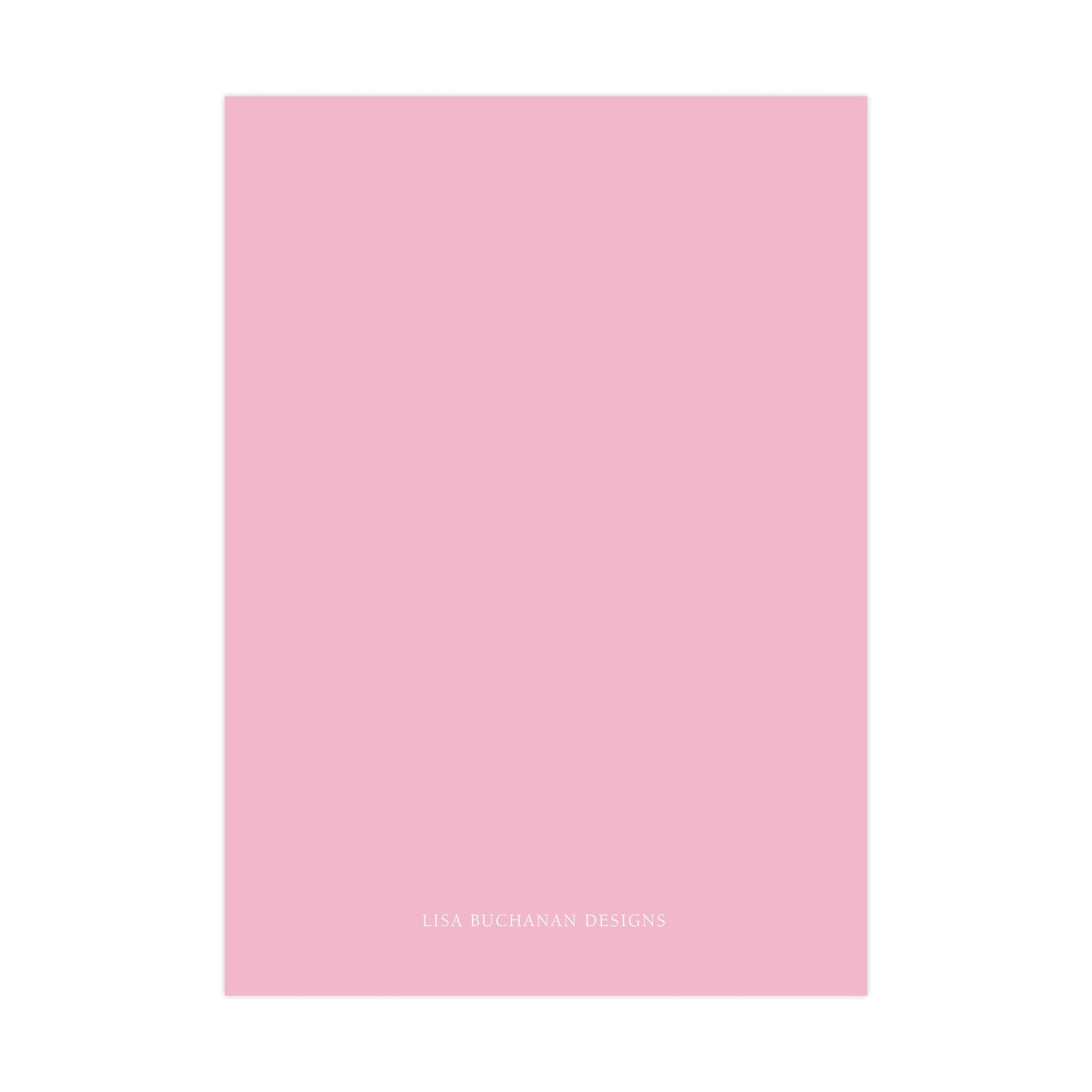 A simple, solid pink background with the text "LISA BUCKAN DESIGNS" at the bottom.