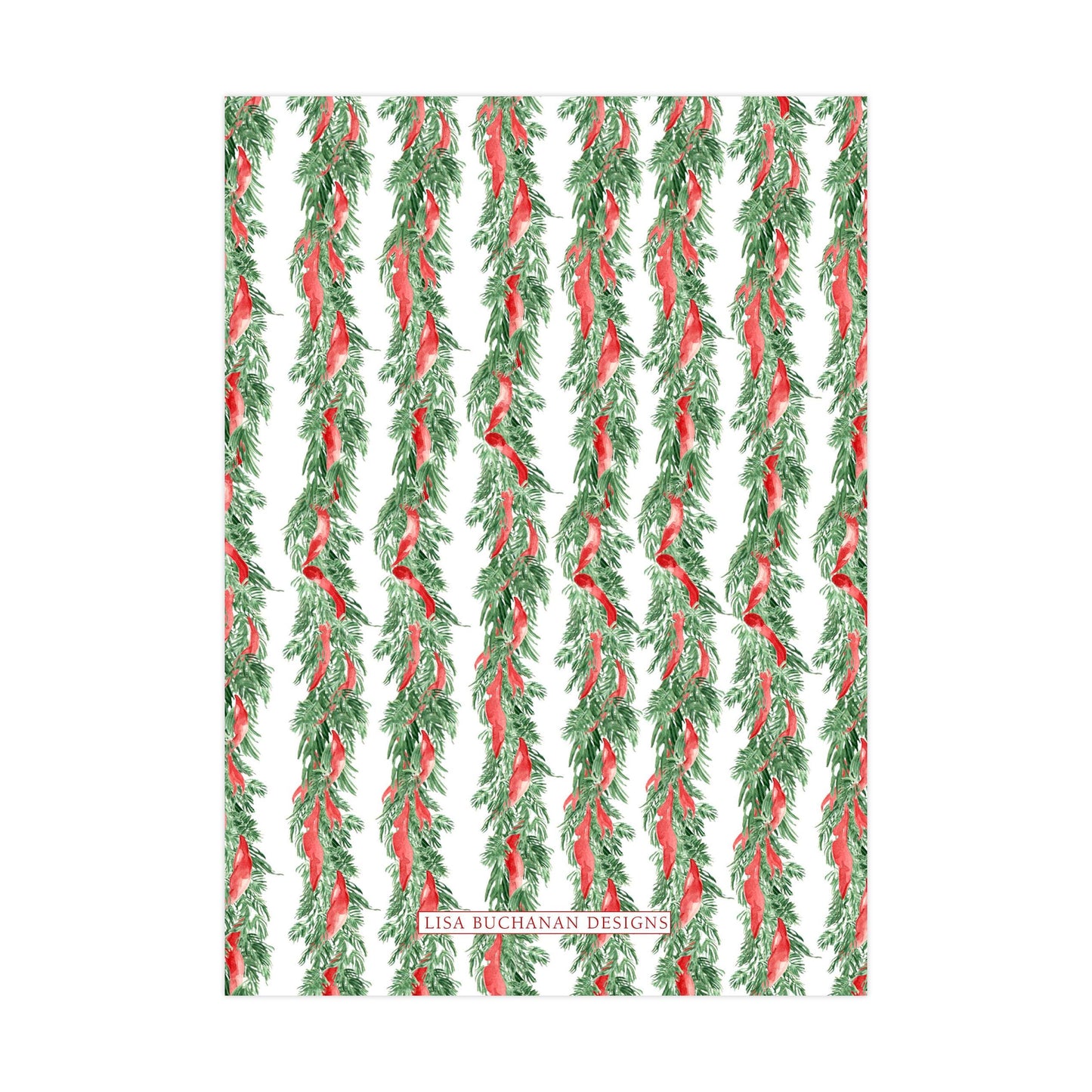 a repeating pattern of green leaves and red peppers, creating a festive and vibrant design.