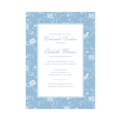 CHINOISERIE BIRDS II (BLUE) | BRIDAL SHOWER INVITATIONS (Copy)