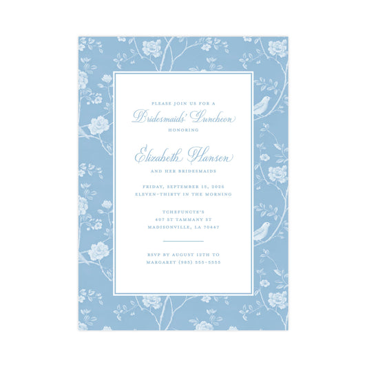 CHINOISERIE BIRDS II (BLUE) | BRIDAL SHOWER INVITATIONS (Copy)