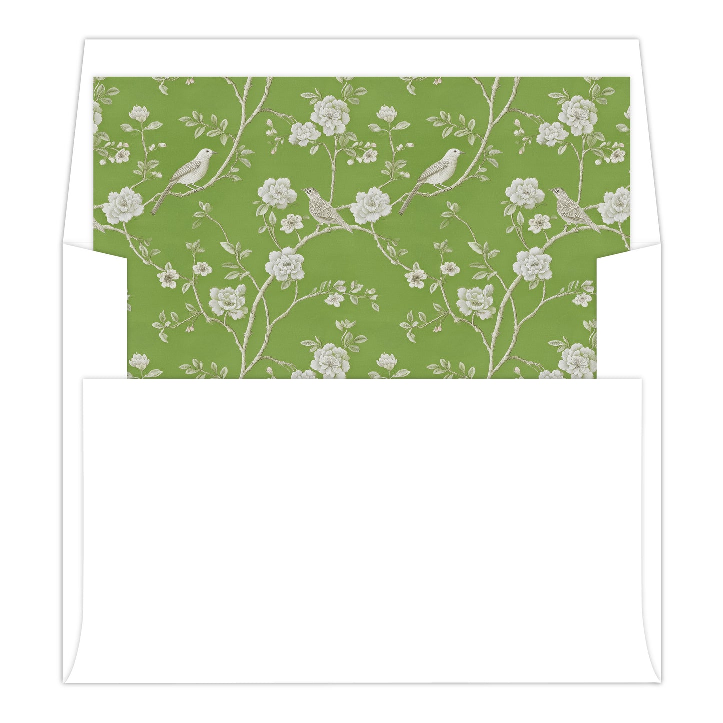 CHINOISERIE BIRDS II (GREEN) | BRIDAL SHOWER INVITATIONS