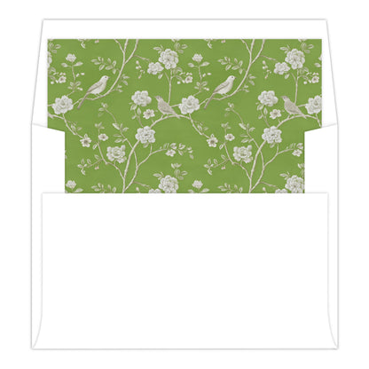 CHINOISERIE BIRDS II (GREEN) | BRIDAL SHOWER INVITATIONS