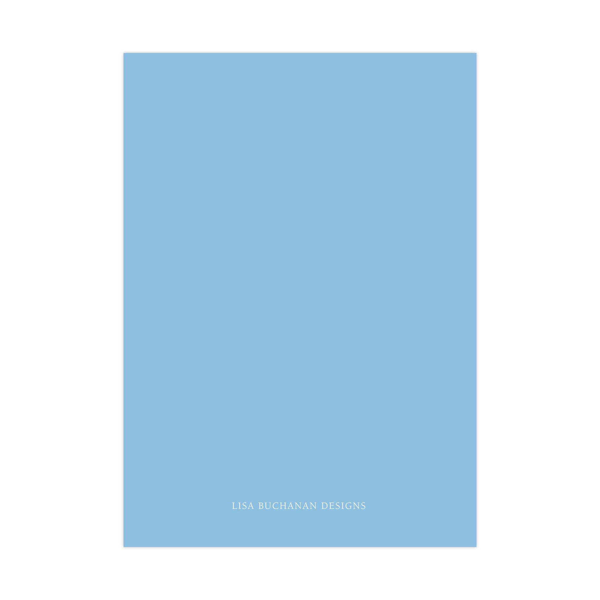 A simple, solid blue square with the text &quot;LISA BUCANAN DESIGNS&quot; written in white at the bottom.