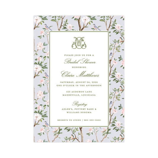 CHINOISERIE BIRDS | BRIDAL SHOWER INVITATIONS