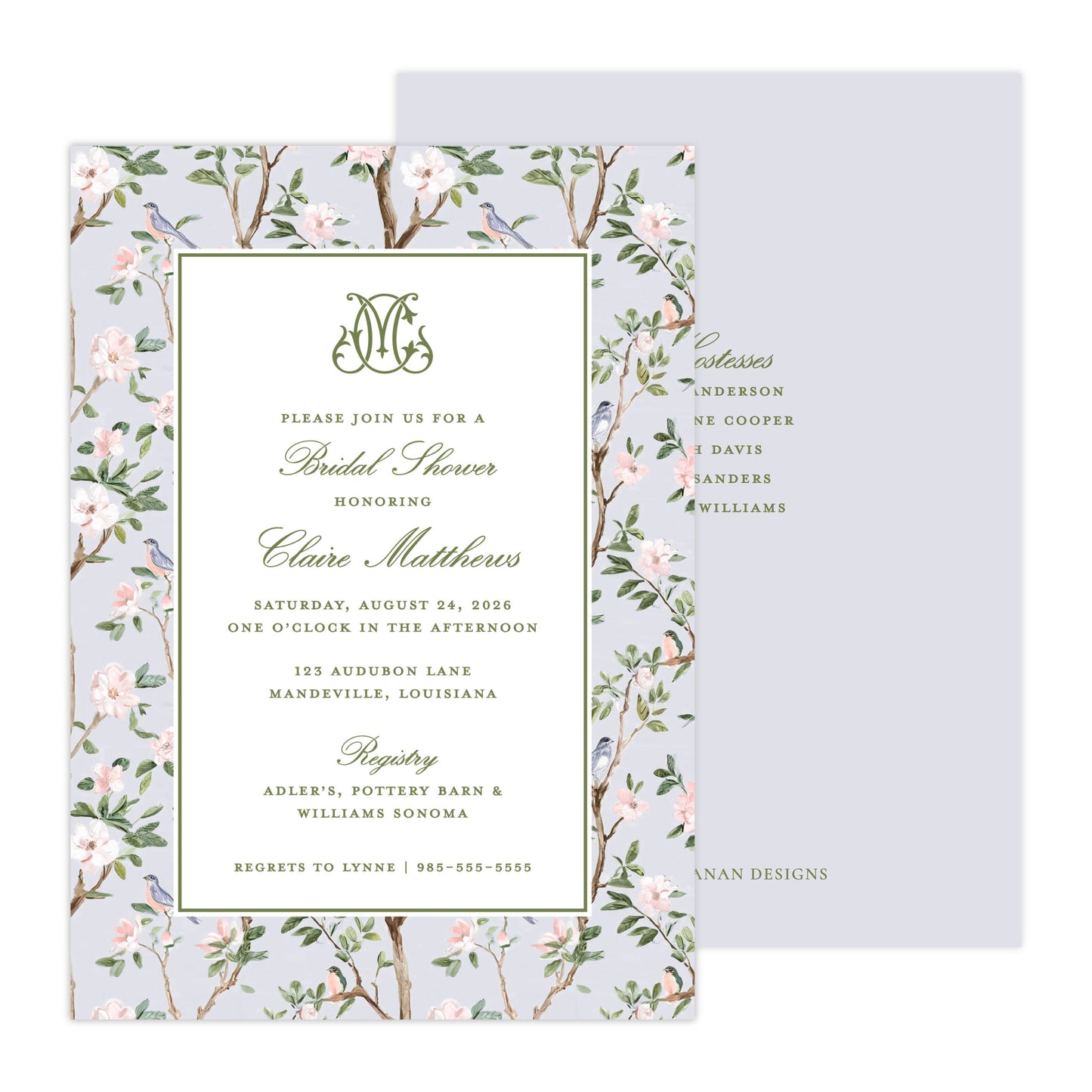 CHINOISERIE BIRDS | BRIDAL SHOWER INVITATIONS