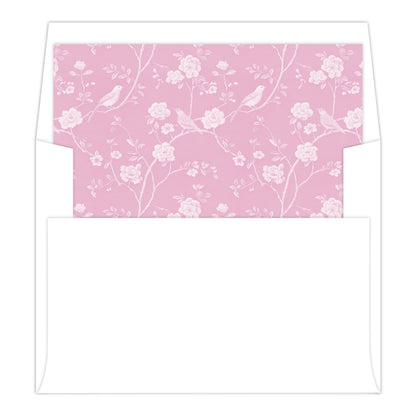 CHINOISERIE BIRDS II (PINK) | BRIDAL SHOWER INVITATIONS