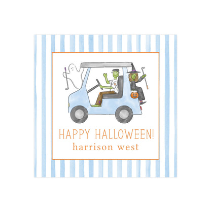 HALLOWEEN BLUE GOLF CART | GIFT TAGS & STICKERS
