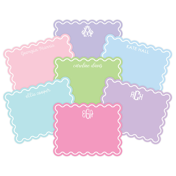 DOUBLE SCALLOP BORDER | NOTE CARDS