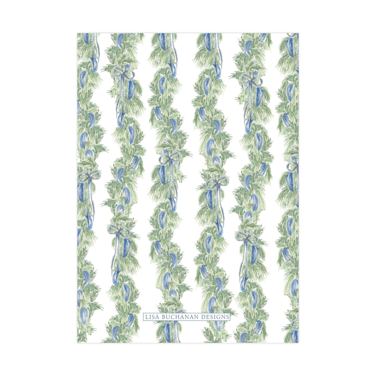 a repeating pattern of green and blue leaves arranged in a vertical line, creating a visually appealing and harmonious design.
