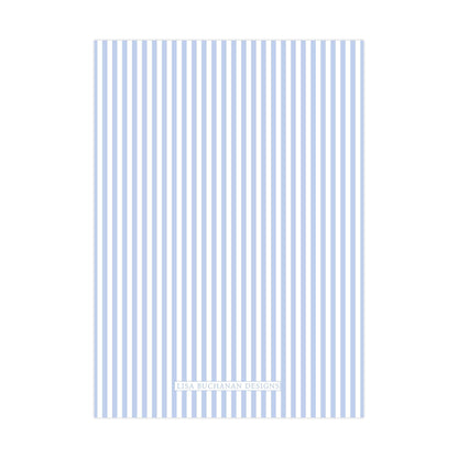 a repeating pattern of blue and white vertical stripes.