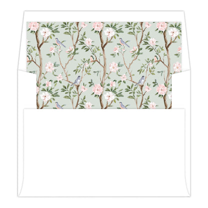 CHINOISERIE BIRDS (GREEN) | BRIDAL SHOWER INVITATIONS