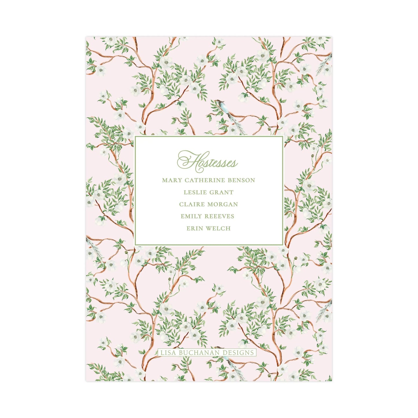 PINK CHINOISERIE WITH ALL WHITE FLOWERS | BABY SHOWER INVITATION