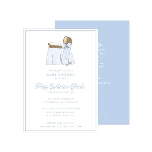 BABY BASSINET (BOY) | BABY SHOWER INVITATIONS