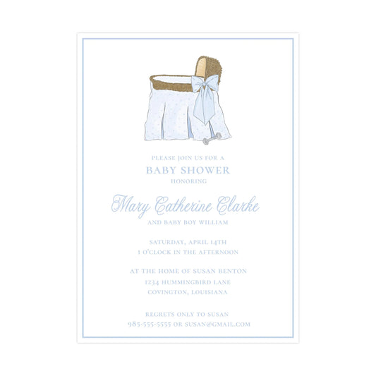 BABY BASSINET (BOY) | BABY SHOWER INVITATIONS