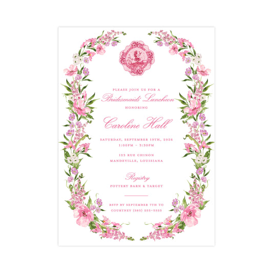 PETALS AND PARTERRE FRAME | BRIDAL SHOWER INVITATIONS
