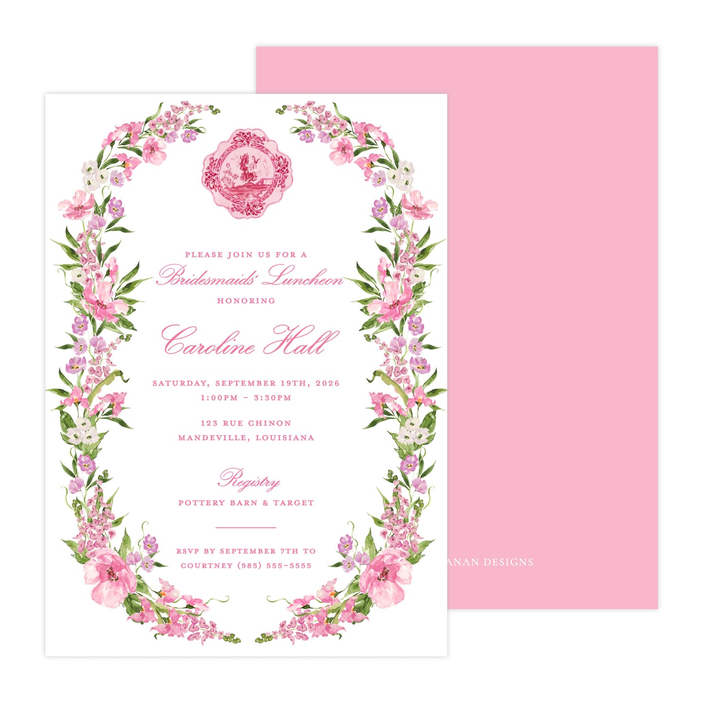 PETALS AND PARTERRE FRAME | BRIDAL SHOWER INVITATIONS