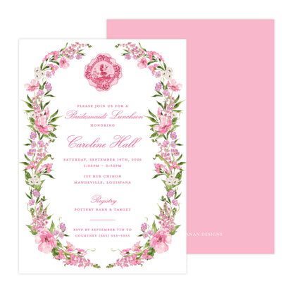 PETALS AND PARTERRE FRAME | BRIDAL SHOWER INVITATIONS