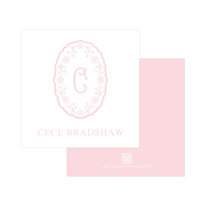 PINK WAVY FLORAL FRAME | GIFT TAGS OR STICKERS