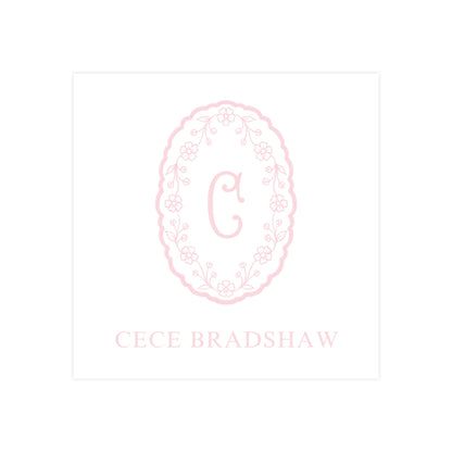 PINK WAVY FLORAL FRAME | GIFT TAGS OR STICKERS