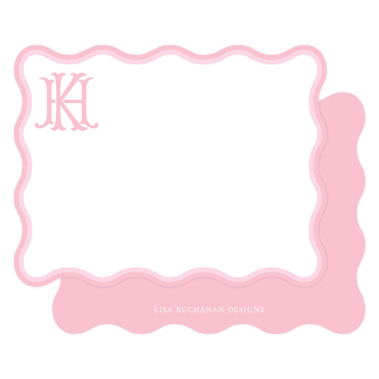 PINK WAVY MONOGRAM | NOTE CARDS