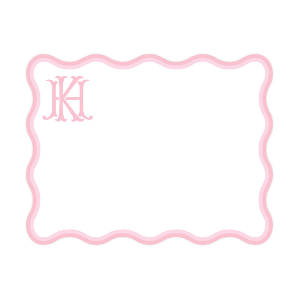 PINK WAVY MONOGRAM | NOTE CARDS