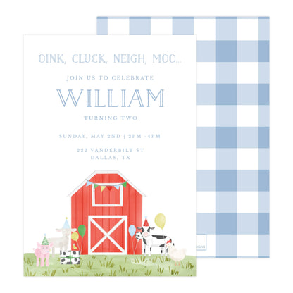 BOY FARM BIRTHDAY INVITATION | EDITABLE/PRINTABLE