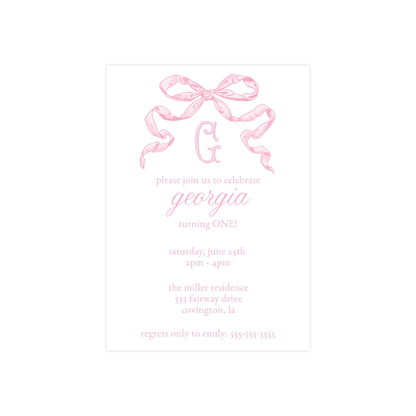 PINK BOW | INVITATION